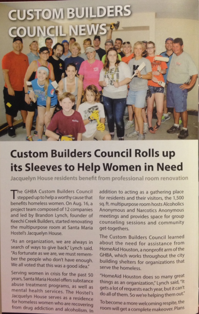 The GHBA Custom Builders Council stepped up to help a worthy casuse that 