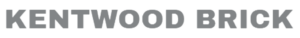 Kentwood Brick logo in bold gray 3D letters on a black background.