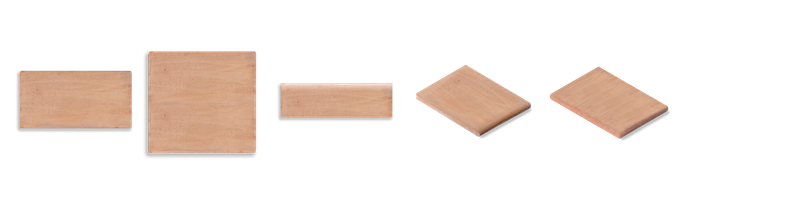 Pelle di luna rectangle, square, skirting board, step tread and corner formats