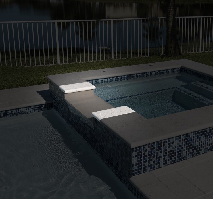 Three-sided Artistic Pavers coping